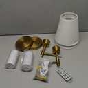 Battery Operated Wall Sconces Set of Two, Wireless Battery Wall Light with 10000mAh RGB Dimmable Magnetic Bulb and Remote, Rechargeable Sconce Wall Decor for Bedroom Living Room Hallway (Brass)