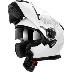 Westt Motorcycle Modular Helmets - Full Face Motorcycle Helmet with Flip up Dual Visor, DOT Approved, Men Women Helmet for Motorbike Street Bikes ATV (L (23.23-23.62 in), White)