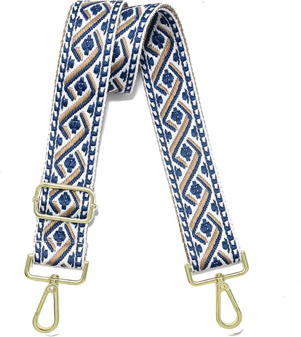 1.5" Wide Purse Strap Adjustable Replacement Gold Hardware Long Crossbody Bag Strap for Thick Shoulder Bags Canvas Handbags Straps