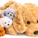 5 Pieces Dog Stuffed Animals for Girls,1 Mommy Dog with 4 Babies,Puppy Stuffed Animals Gifts for Girls 3 4 5 6 7 8 9 Years,Soft Plush Toys for Kids Christmas,Valentine's,Birthday,Children's Day
