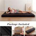 Zelladorra Japanese Floor Mattress, Futon Mattress with Portable Storage Bag and Washable Cover, Roll Up Thick Tatami Mat Suitable for Camping, Guest Room, Black, Twin