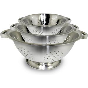 ExcelSteel Colander set, Stainless steel, Colanders , 3 Count ( Pack of 1) (1 QT/2.5 QT/4 QT)