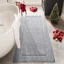 HOMORE Grey Bathroom Rugs,24x60 inch Non Slip Washable Bathroom Runner Rug, Soft Long Bath Rug, Absorbent Luminous Bath Mat for Shower Vanity