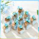 MTLEE Mini Bubble Candles Wedding Favors Gifts for Guests 1.57" x 1.38" Bubble Candles with Cards Dried Flowers DIY Gift Set for Baptism Party Bridal Shower Thank You Gifts(Blue,30 Sets)