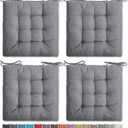 SQUARE MOON 4 Pack Chair Cushions, Seat Cushions, Chair Pads, Chair Mat for Indoor, Outdoor Dining Chair, Kitchen Chairs, Dining Room Chairs (16" 16" 4 Pack, Light Grey)
