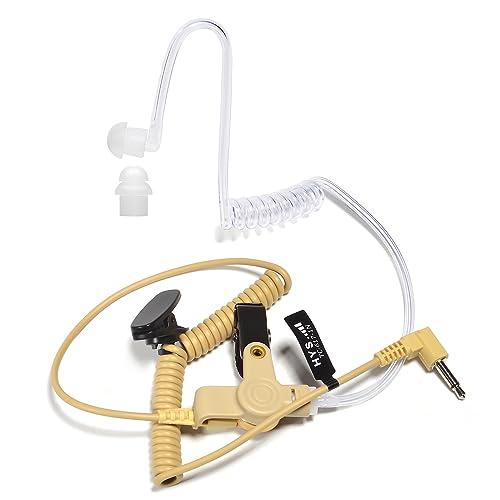 HYS 3.5mm Receiver/Listen ONLY Earpiece, Surveillance Headset with Clear Acoustic Coil Tube Earbud Audio Kit for 3.5mm Audio Jacks Two-Way Radios, Transceivers and Radio Shoulder Speaker Mics