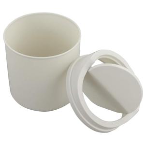Tiny Trash Can with Swing Lid, Plastic Desktop Mini Waste Can, White