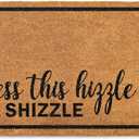 MAINEVENT Bless This Hizzle Fo Shizzle Door Mat 30x17 Inch, Funny Doormat Outside Coir Decor w/Non-Slip PVC Backing, Welcome Mat Coir