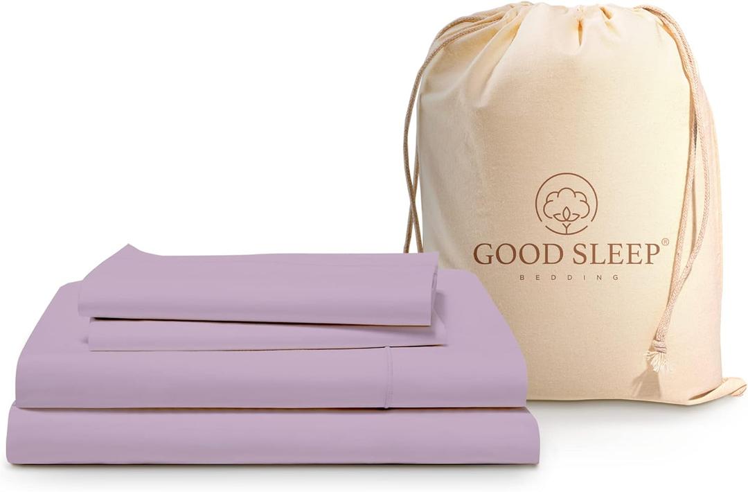Good Sleep Bedding Cooling Sheets Queen - Queen Sheet Sets, 4 Pc, Egyptian Cotton Queen Bed Sheets Set, Sateen Weave, Soft Sheets Queen Size Bed Set Deep Pockets Fits Upto 16" - Lavender Good Sleep Bedding Cooling Sheets Queen - Queen Sheet Sets, 4 Pc, Egyptian Cotton Queen Bed Sheets Set, Sateen Weave, Soft Sheets Queen Size Bed Set Deep Pockets Fits Upto 16" - Lavender