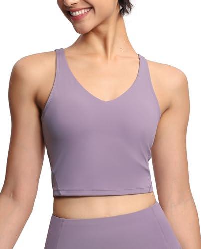 THE GYM PEOPLE Womens' Sports Bra Longline Wirefree Padded with Medium Support Size M