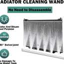 40" Pro Radiator Cleaning Wand KitStainless Steel Radiator Cleaner Wand with 6 Spray Nozzles+Detachable Scrub Brush&Dual Adapters (Water/Air), On-Off Valve for Car AC, HVAC, Heavy Equipment Cleaning, 123 cubic inches