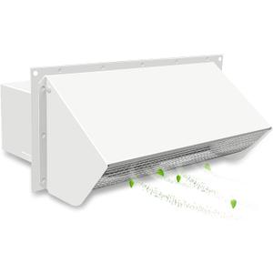 Wall Vent Cap for Microwave & Range Exhaust Vent Hood, 3-1/4" x 10" Exhaust Vent, White, for Kitchen Bathroom RV Exterior Duct Ventilation