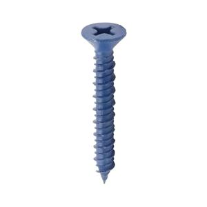 IMScrews 1/4" x 2-1/4" Blue Flat Head Concrete Screws for Anchoring in Concrete, High-Low Thread, Pack of 50