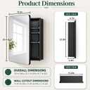 16x25.5 Black Medicine Cabinet with Mirror, Recessed/Surface Mount