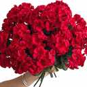 6PCS 14'' Artificial Geraniums Silk Faux Flowers Look Real Home Outdoors Decor (6, Red)