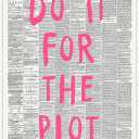 WOFUPMY Retro Newspaper Wall Art Trendy Preppy Posters Do It For The Plot Canvas Prints Motivational Affirmation Pink Aesthetic for Apartment Bedroom Wall Decor 16x24 inch Unframed