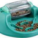 Outward Hound by Nina Ottosson Dog Spin N' Eat Dog Puzzle and Slow Feeder, Level 2 Intermediate Enrichment Toy, Green