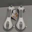 LEVERLOC Grab Bars for Bathtubs and Showers 2 Pack Suction Grab Bar, Heavy Duty 12 Inch Shower Handle Removable Bath Handrails for Seniors and Elderly, Bathroom Safety Grip No Drilling Waterproof Grey (Gray)