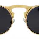 J&L Glasses Retro Flip-Up Round Goggles Steampunk Sunglasses