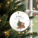 2 x Bear Baby's First Christmas Ornament Gifts for New Parents, 2025 New Baby Ornaments for Christmas Tree, Ceramic