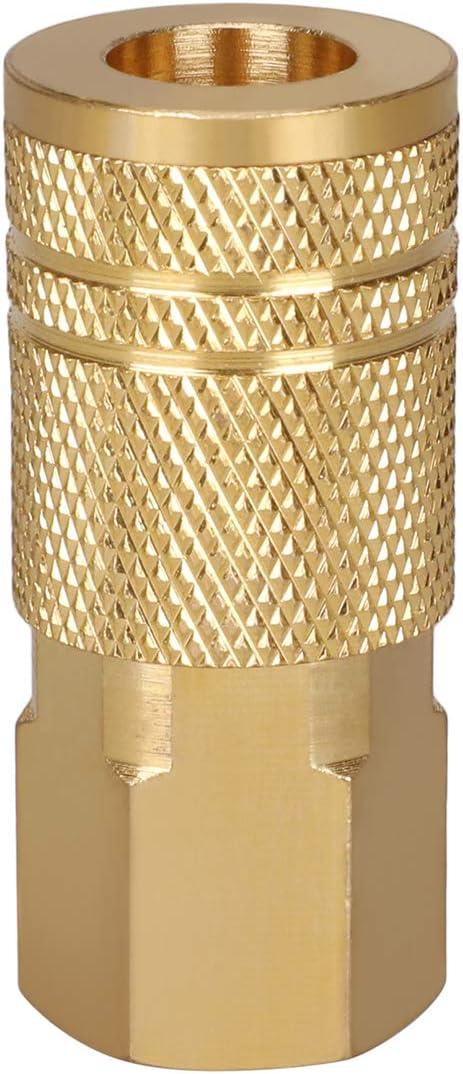 WYNNsky Industrial Air Coupler, 1/4 Inch Body Size, 3/8 Inch NPT Female Threads Size, Brass Air Hose Fittings