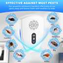 2 x 2026 Upgraded Ultrasonic Pest Control Repeller, Mouse Repellent Indoor for Spider Bug Roach Ant Mosquito Rat Mice Insect Deterrent, Mouse Rodent Repellent Ultrasonic Plug in, 3 Mode Switching, 6 Pack