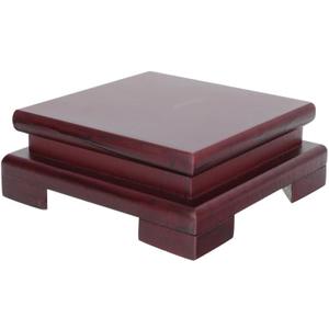 Luxshiny Wooden Display Stand Square Pedestal Base Riser  Dark Red Solid Wood Display Platform for Vase, Teapot, Aquarium Lamp, Trophy, Collectibles, and Home Decoration  4.324.321.77 inch