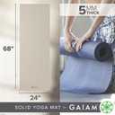 Gaiam Yoga Mat - Premium Solid Thick Non Slip Exercise & Fitness Mat for All Types of Yoga, Pilates & Floor Workouts