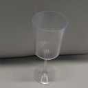 YOUBET 24 Pack Plastic Ribbed Wine Glasses - 10 OZ Clear Square Wine Glasses with Stem - Heavy Duty Vintage Disposable Champagne Cups for Wedding Parties