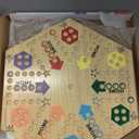 Original Marble Game Wahoo Board Game Double Sided Painted Wooden Fast Track Board Game for 6 and 4 Players 6 Colors 24 Marbles 6 Dice for Family Friends (Small Log)