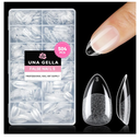 UNA GELLA Short Almond Nail Tips: 504PCS Short Fake Nails Soft Press On Gel Nail Tips Pre Shaped Almond Shape Home Nail Extension Full Cover, 12 Sizes Acrylic Gelly Tips
