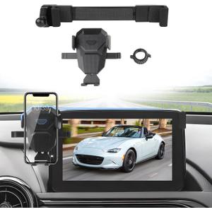 Sunsdrew Car Phone Holder for 2016-2023 Mazda MX-5 Miata/16-21 CX-3/14-16 Mazda 3 Accessories,Cell Phone Mount ONLY for 7-Inch Screen Fixed Clip,Hands-Free Ultra Stable Air Ven Phone Stand