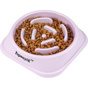 Slow Feeder Dog Bowls for Healthy Eating, Non-Slip and Anti-Choking Design, Reduces Bloating & Overeating for Large Dogs, Easy to Clean (Purple)