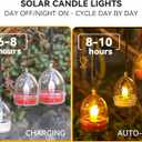 4 x Solar Lantern Candle Tea Lights - 2Pcs Outdoor Candle Lamp FLameless Flicker, LED Candles Light Solar Powered Lanterns Home Decor for Patio Garden Camping Party