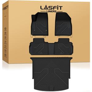 LASFIT Floor Mats & Cargo Liner for Chevrolet Chevy Blazer 2019-2026 (Gas Only), All Weather TPE Custom Fit Floor Mats for Cars (Not Fit Optional Cargo Management System), Car Mats Full Set, Black