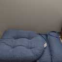 Chair Cushion, Waterproof and Fade-Resistant Patio Chair Cushions, Tufted Chair Pads for Rocker Furniture, 17x17 Inch, Indoor/Outdoor Seat Cushions with Ties, Navy Blue