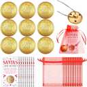 9 Sets Santa Lost Button Christmas Lost Button with Letter from Santa and Gift Bag Metal Santa Claus Button Reindeer Snowflake Buttons for Christmas Holiday Stocking Filler