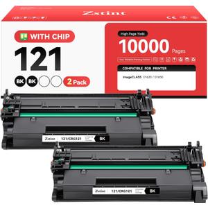 Zstint 121 Toner Cartridge High Yield Replacement for Canon 121 CRG-121 Toner Cartridges Compatible for Canon ImageCLASS D1650 D1620 Laser Printer Ink All-in-One Copier Scanner Black 2-Pack with chip