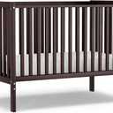 Baby Crib 5-in-1 Convertible, Wood Full Size Toddler Bed for Small Baby, Made of Sustainable Natural Pinewood Cribs, Non-Toxic Finish, Simplistic Nursery Furniture (Espresso)