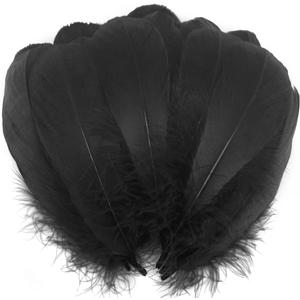 100PCS Black Soft Goose Feathers 5-7Inch for Angel Wings Crafts Wedding Party Decorations Clothing and Hats Accessories