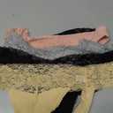 ANNYISON Underwear Women, T Back Low Waist See Through Panties Cotton Seamless Lace Thongs for Women, Multicoloured, Medium