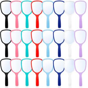 ZOOFOX 24 Pieces Hand Mirror, Small Handheld Mirror with Handle, Compact Makeup Mirror for Travel, Camping, Daily Use