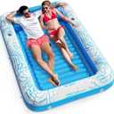 Inflatable Tanning Pool Lounger Float - Jasonwell 4 in 1 Sun Tan Tub Sunbathing Pool Lounge Raft Floatie Toys Water Filled Tanning Bed Mat Pad for Adult Blow Up Kiddie Pool Kids Ball Pit Pool (XXL)