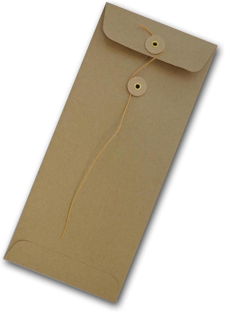 Brown Bag Kraft Envelopes No. 10 String & Button Closure