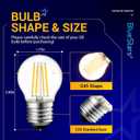 BlueStars G45 E26 Edison LED Filament Globe Bulb 120V 5W (60 Watt Equivalent), 2700K Warm White Light 550lm Non-Dimmable for Indoor Outdoor Holiday Home Decoration - 3 Packs