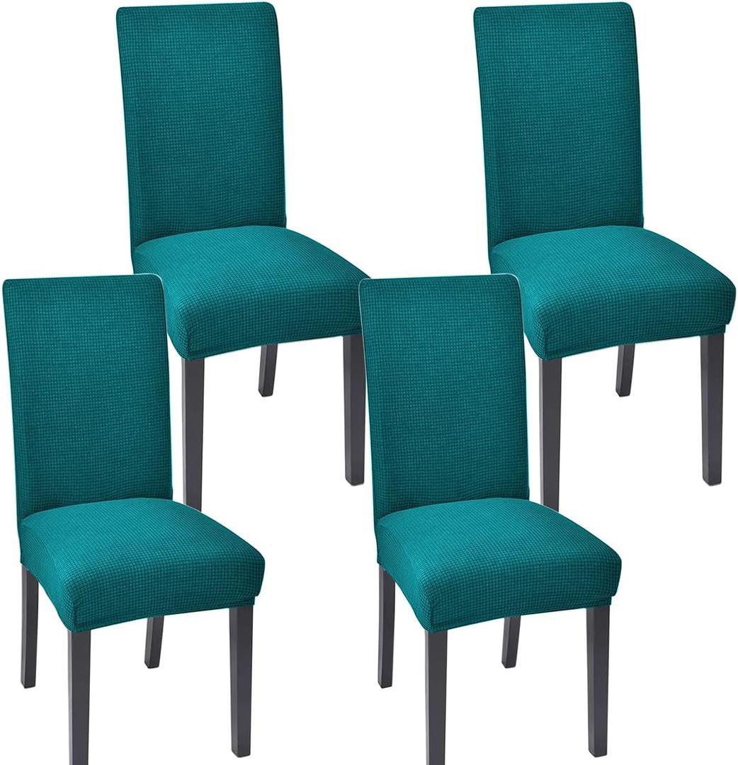 Aertiavty Chair Covers for Dining Room Set of 4 Kitchen Chair Seat Covers, Dining Room Chair Covers Chair Slipcover Parsons Chair Covers, Teal
