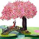 3 x Pop Up Anniversary Cards 3D Cherry Blossom Bridge with Couple in Love, Romantic Greeting Card for Wife, Husband, Her, Him, Wedding Card, Happy Valentines Day, 6"x 8" Happy Mothers Day Pop Up Card