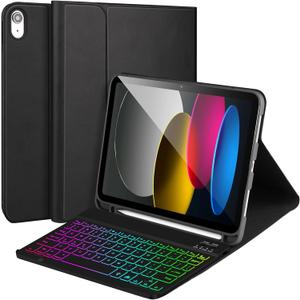 for iPad 11/10th Generation Case with Keyboard,Backlit Detachable Bluetooth Keyboard case for iPad A16 2025 11 inch/10th Gen 2022 10.9 with Pencil Holder, Square Keycaps,Black-B for iPad 11/10th Generation Case with Keyboard,Backlit Detachable Bluetooth Keyboard case for iPad A16 2025 11 inch/10th Gen 2022 10.9 with Pencil Holder, Square Keycaps,Black-B
