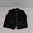 Retro Black Mens Vest Velvet Wedding Waistcoat Notched Lapel Business Suit Vest Slim Fit Formal Dress Vests Prom Vest (Medium)