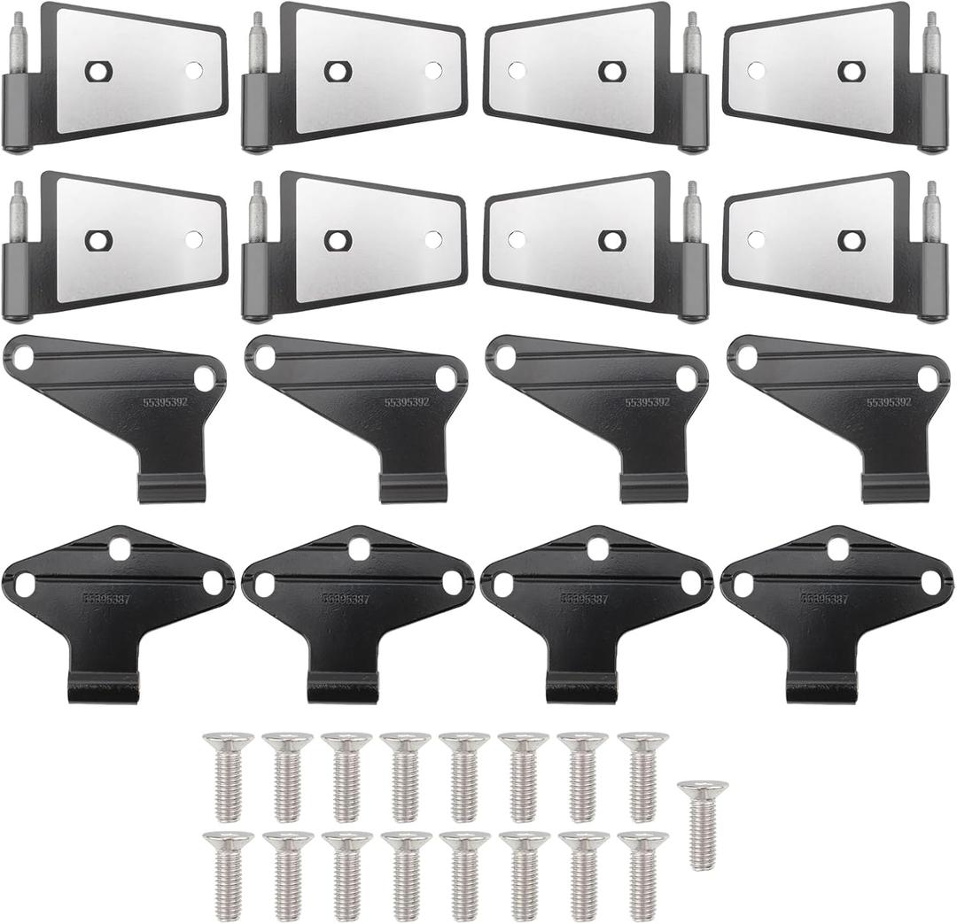 AUTOKAY Body Door Hinge Replacement Set for Jeep Wrangler JK 2007-2018 Black Powder Coat 16 Pcs Door Hinge Kit